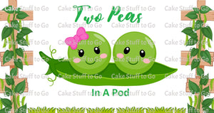 Two Peas In A Pod Baby Shower Edible Cake topper