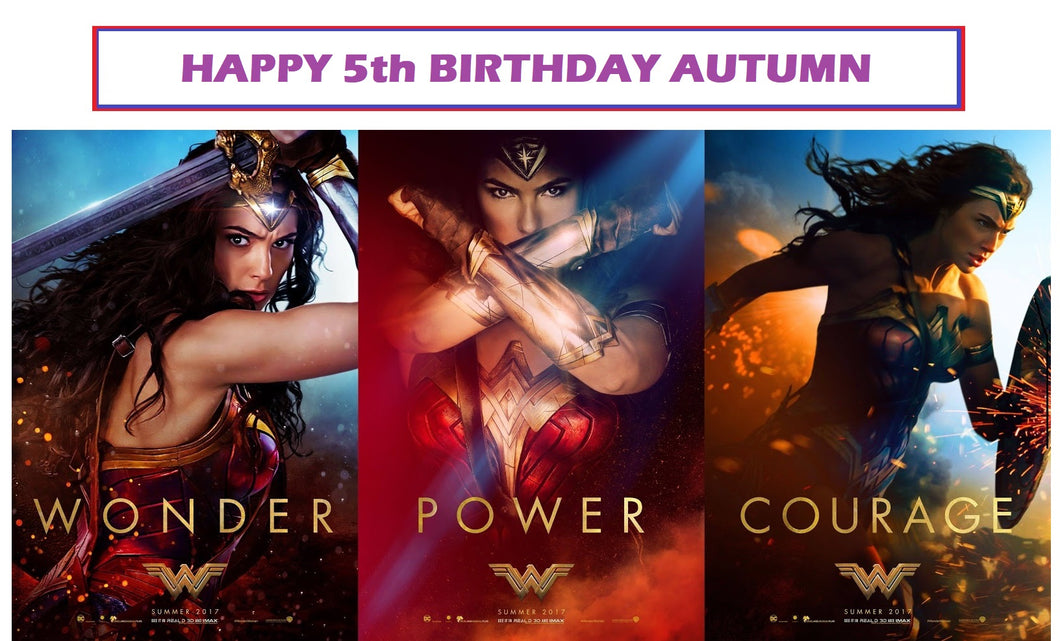 Wonder Woman Movie Edible Cake Topper Image Decoration