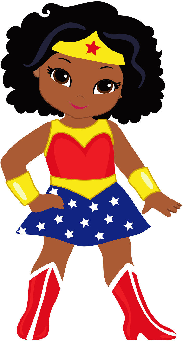 Wonder Woman Black/Ethnic Edible Cake Topper Image Decoration