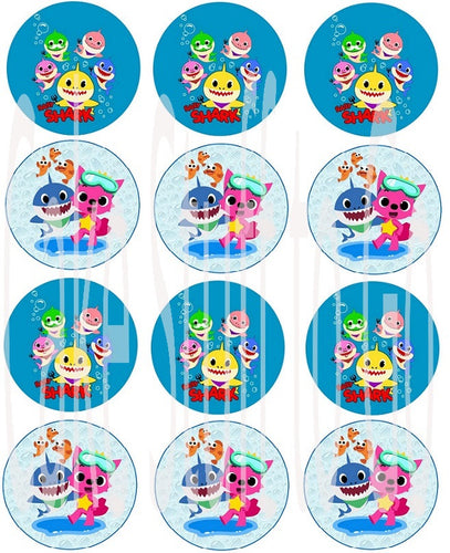 Baby Shark Edible Cupcake Topper Image