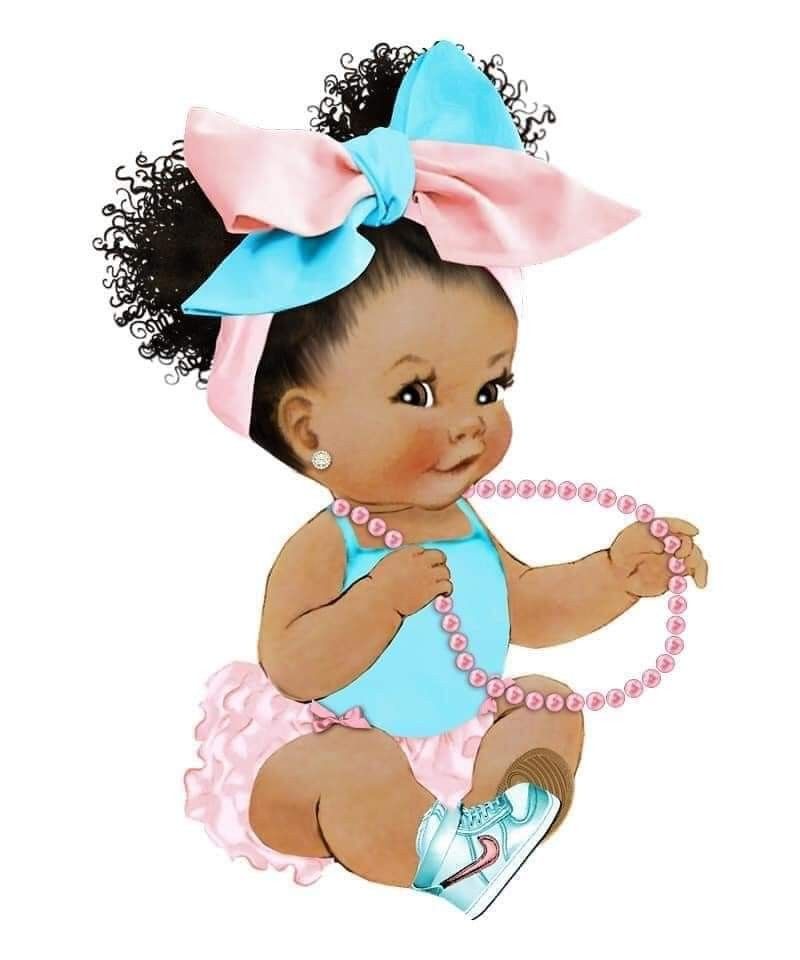 Baby Girl Edible Cake Topper Ethnic/Black