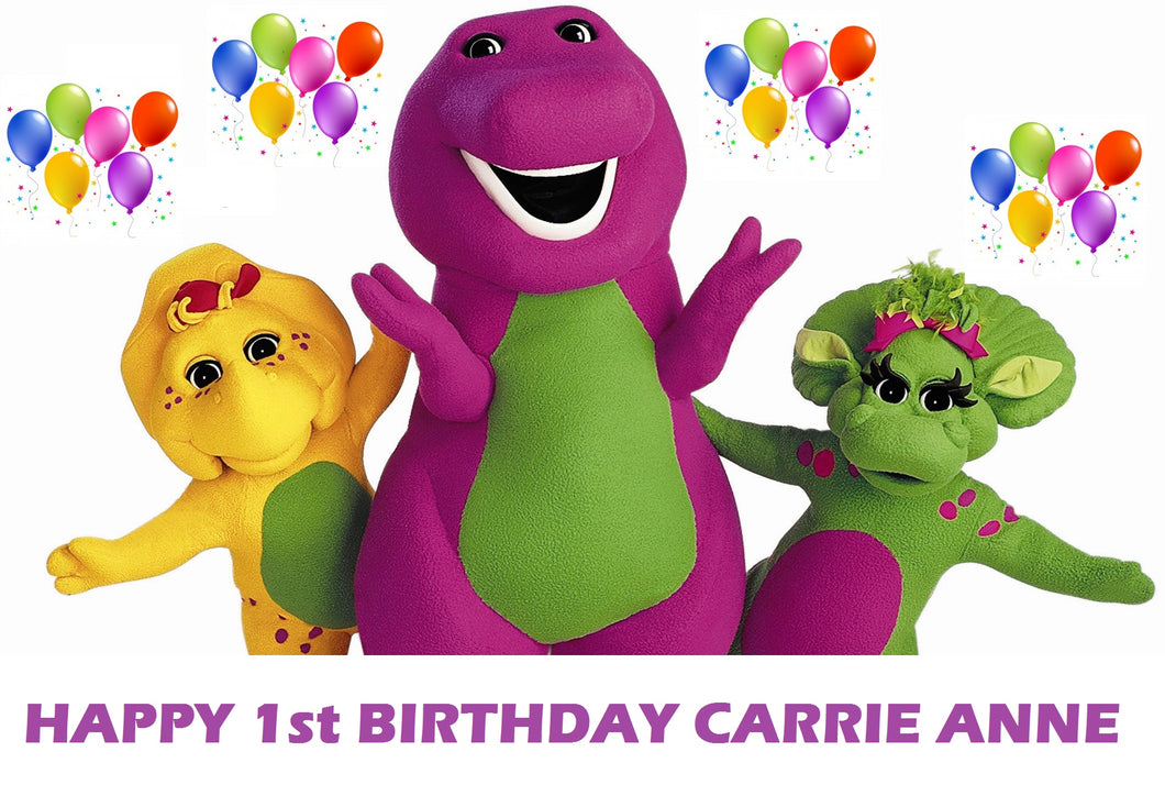 Barney and Friends Edible Cake Topper Image Decoration
