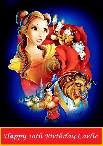 Beauty and the Beast Edible Cake Topper Image Decoration