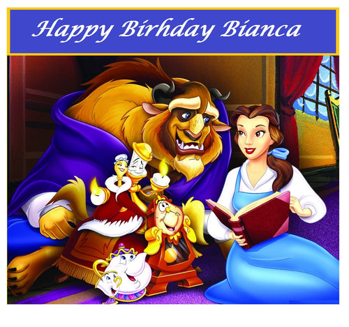 Beauty and the Beast Edible Cake Topper Image Decoration