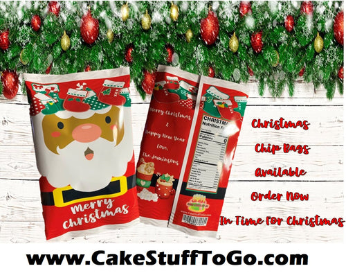 Christmas Black Santa Chip Bags Party Favors