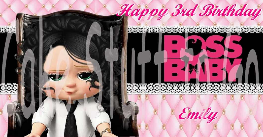 Boss Baby Girl  Edible Cake Topper Image