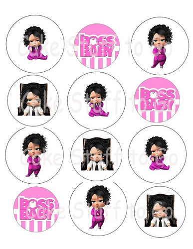 Boss Baby Girl Edible Cupcake Topper Image