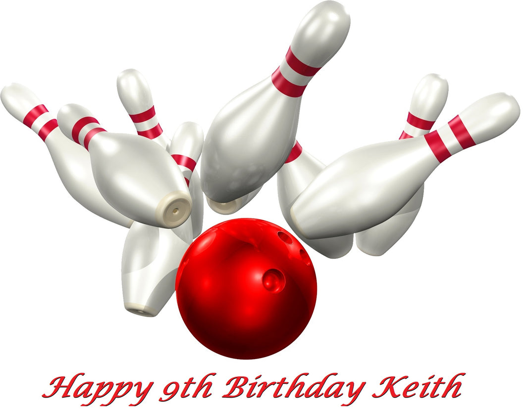 Bowling Edible Cake Topper Decoration