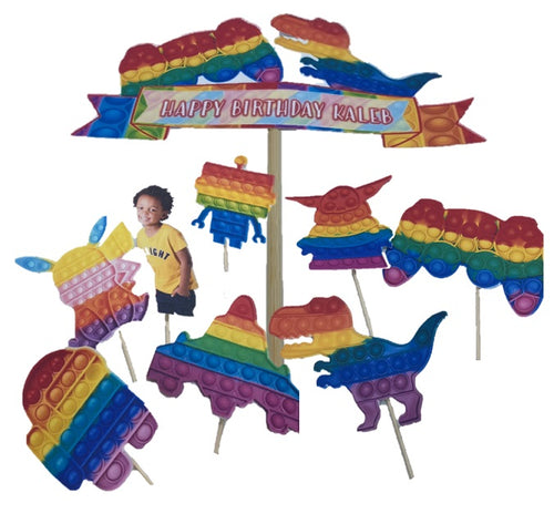 Boy Pop It Fidget  with Your Custom Photo Cake Topper