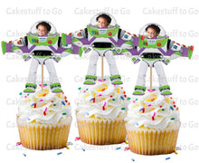Load image into Gallery viewer, Toy Story Buzz Lightyear Cupcake Topper Decorations w/ Your Photo