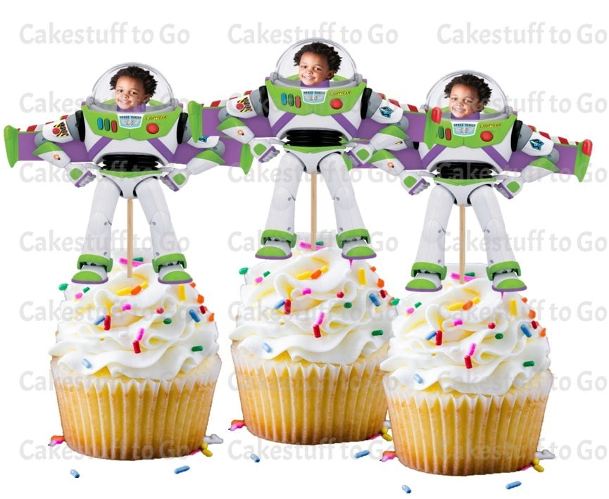 Toy Story Buzz Lightyear Cupcake Topper Decorations w/ Your Photo