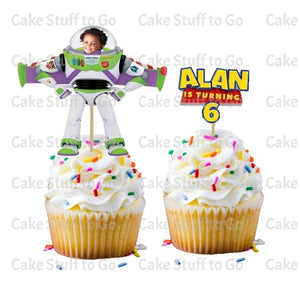 Toy Story Buzz Lightyear Cupcake Topper Decorations w/ Your Photo