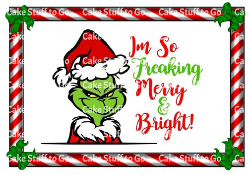 Christmas Grinch Edible Cake Topper