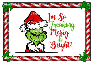 Christmas Grinch Edible Cake Topper