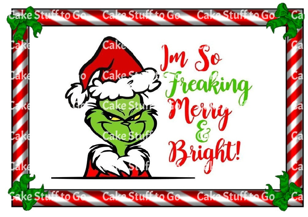 Christmas Grinch Edible Cake Topper