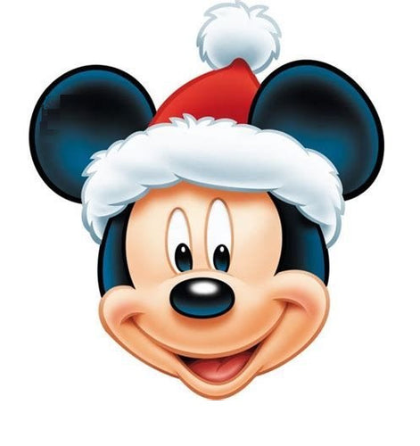 Christmas Mickey Mouse Face Edible Cake Topper