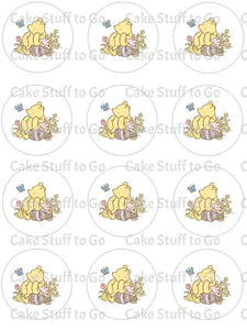 Classic Winnie the Pooh Baby Shower Edible Cupcake Topper