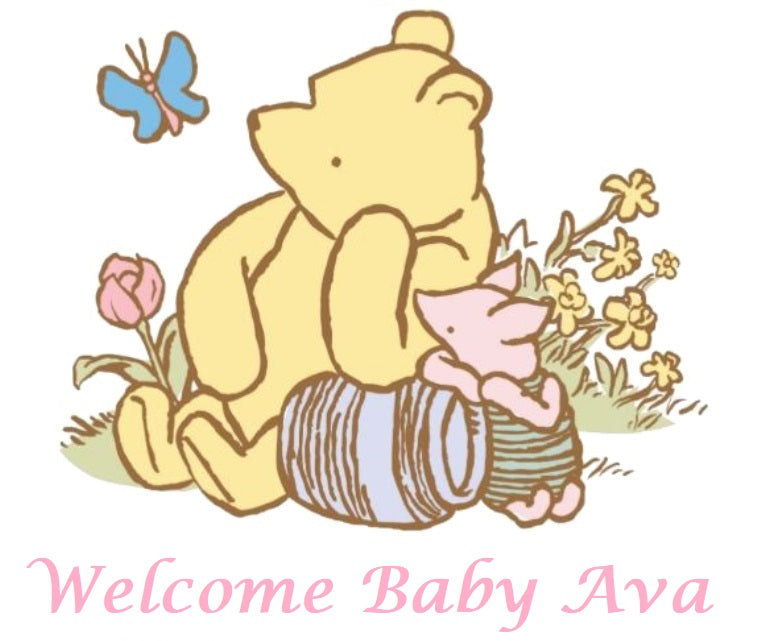 Classic Winnie the Pooh Baby Shower Edible Cake Topper