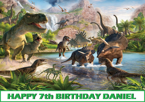 Dinosaurs Edible Cake Topper Image