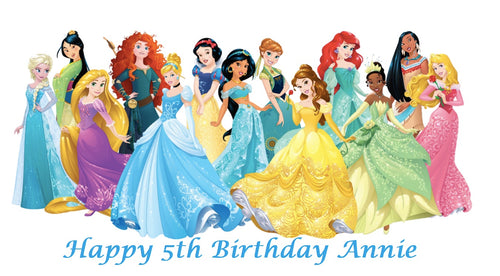 All Disney Princesses Edible Cake Topper