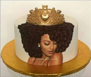 Diva Ethnic/Black Edible Cake Topper Image