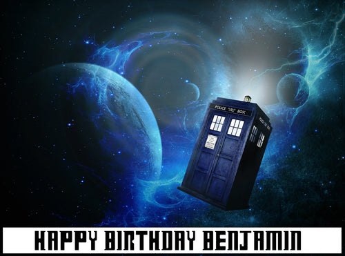 Doctor Who Tardis Edible Cake Topper Image Decoration