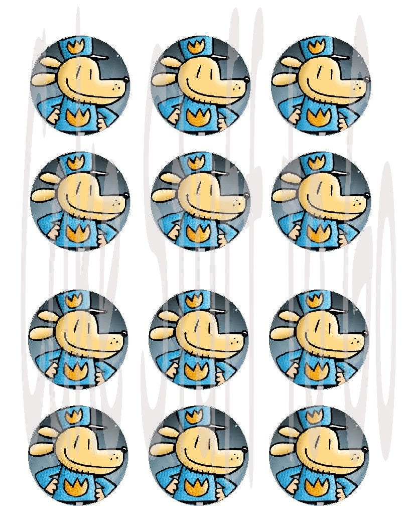 Dog Man Edible Cupcake Toppers Image