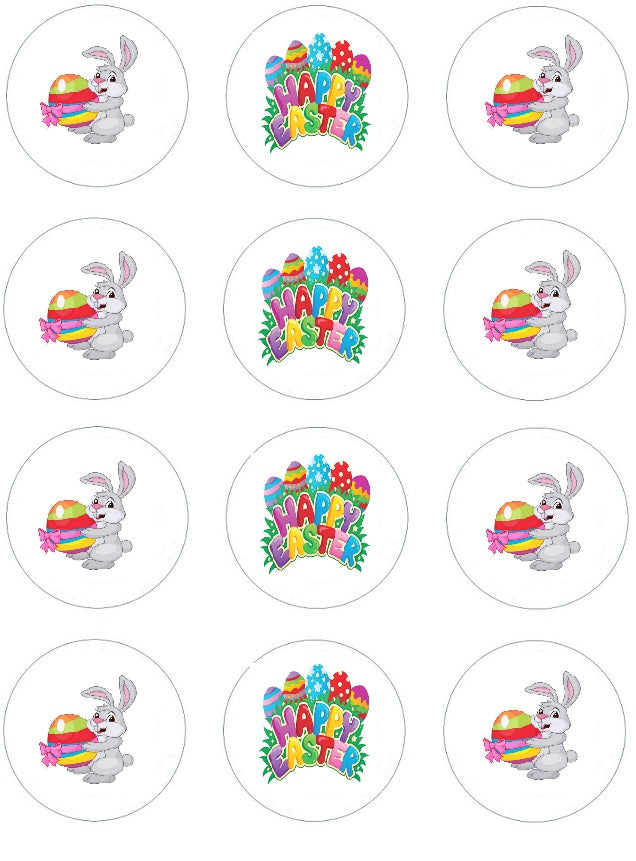 Easter Bunny Edible Cupcake Toppers