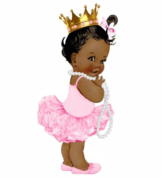 Baby Girl Shower Edible Cake Topper Ethnic/Black Ballerina