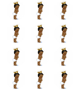 Baby Boy Shower Edible Cupcake Topper Ethnic/Black