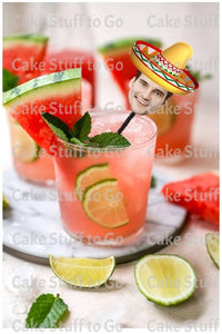 Fiesta Cocktail Drink Stirrers with Your Face and Sombrero Hat