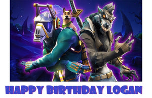Fortnite  Dire and DJ  Younger Edible Cake Topper Image