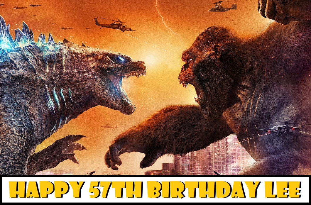 Godzilla vs King Kong Edible Cake Topper Image Decoration