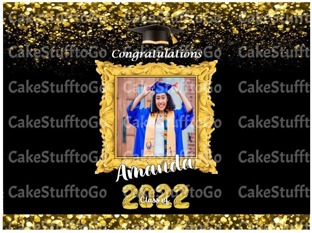 Congratulations Class of 2022 Graduate edible cake topper