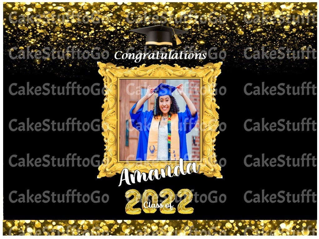 Congratulations Class of 2022 Graduate edible cake topper
