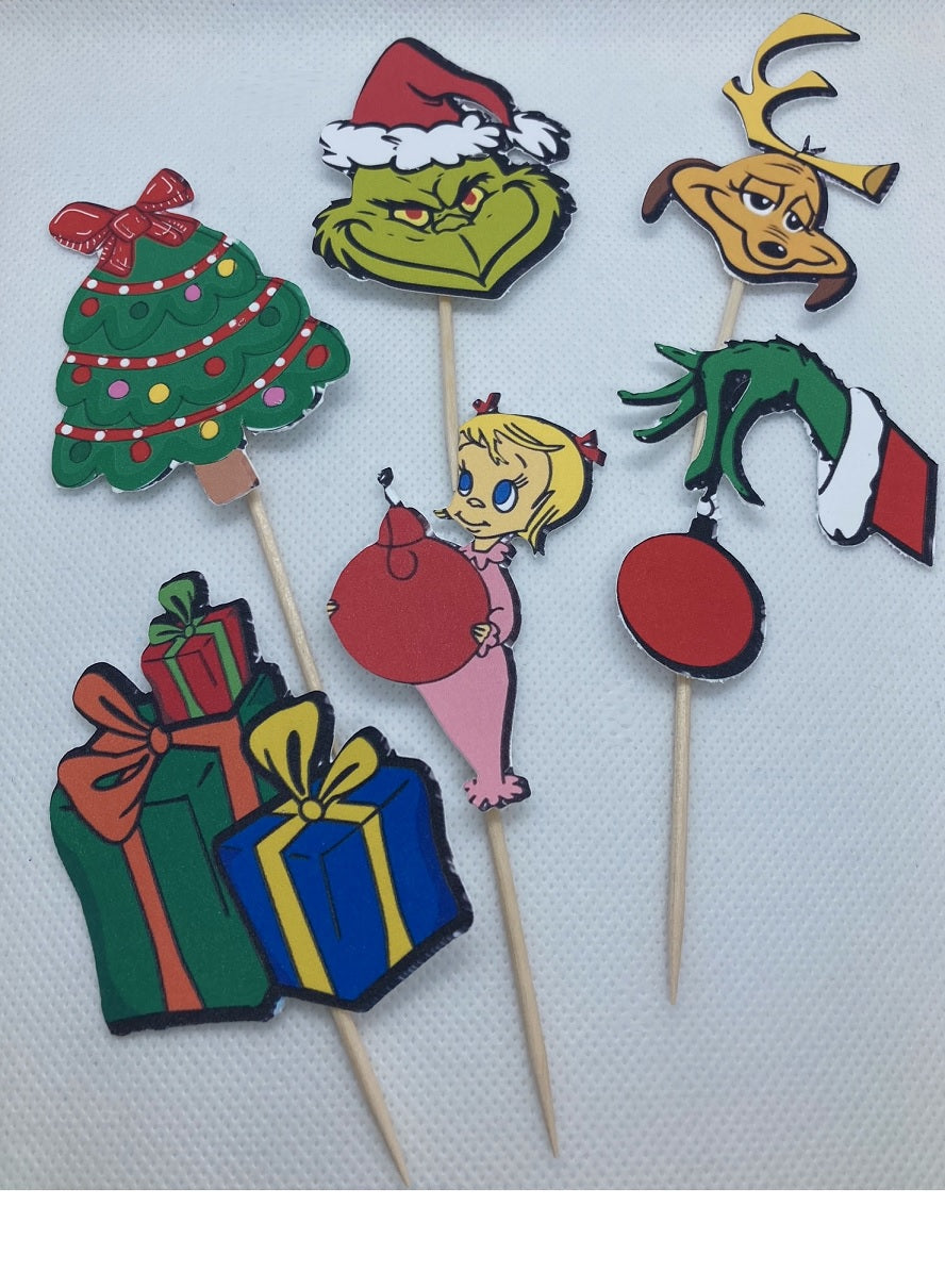 The Grinch Christmas Cupcake Toppers