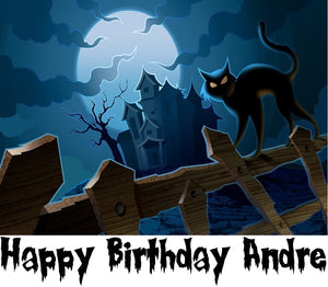 Halloween Spooky Cat Edible Cake Topper