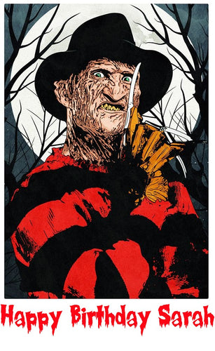 Halloween Freddy Krueger Edible Cake Topper