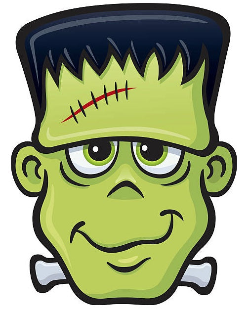 Halloween Frankenstein Face Edible Cake Topper Image Decoration