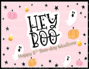 Halloween Hey Boo Edible Cake Topper