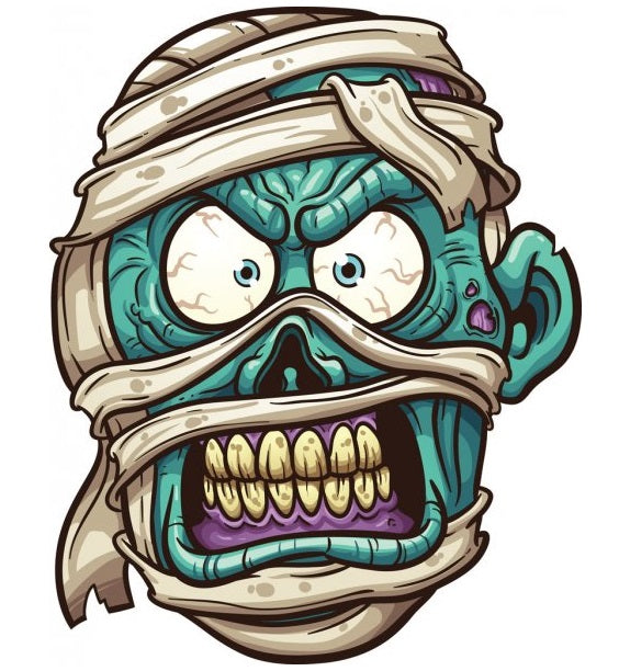 Halloween Scary Mummy Face Edible Cake Topper Image Decoration