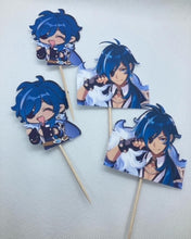 Load image into Gallery viewer, Kaeya Genshin Impact Cupcake Toppers Image Decoration
