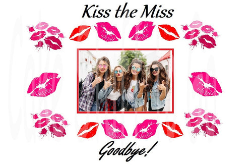 Bachelorette Kiss the Miss Goodbye Edible Cake Topper Party Decoration