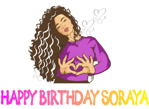 Diva Ethnic/Latina Edible Cake Topper Image