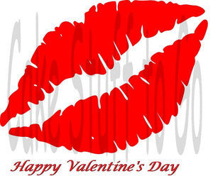 Happy Valentines Day Kisses Edible Cake Topper Image Decoration