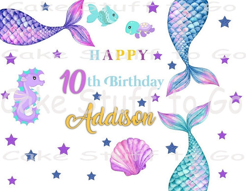 Mermaid Tales Edible Cake Topper Image Decoration