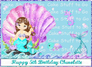 Mermaid Edible Cake Topper Image Decoration