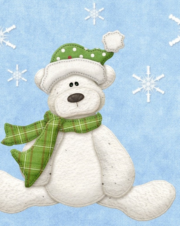 Cute Christmas Polar Bear Edible Cake Topper