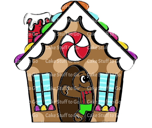 Christmas Gingerbread House Edible Cake Topper