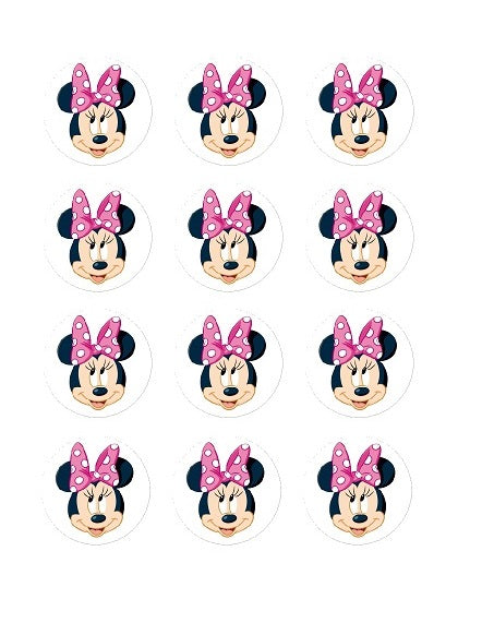 Minnie Mouse Edible CupCake Toppers Decoration